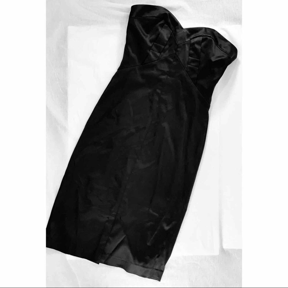 BeBe Black Strapless Corset Dress